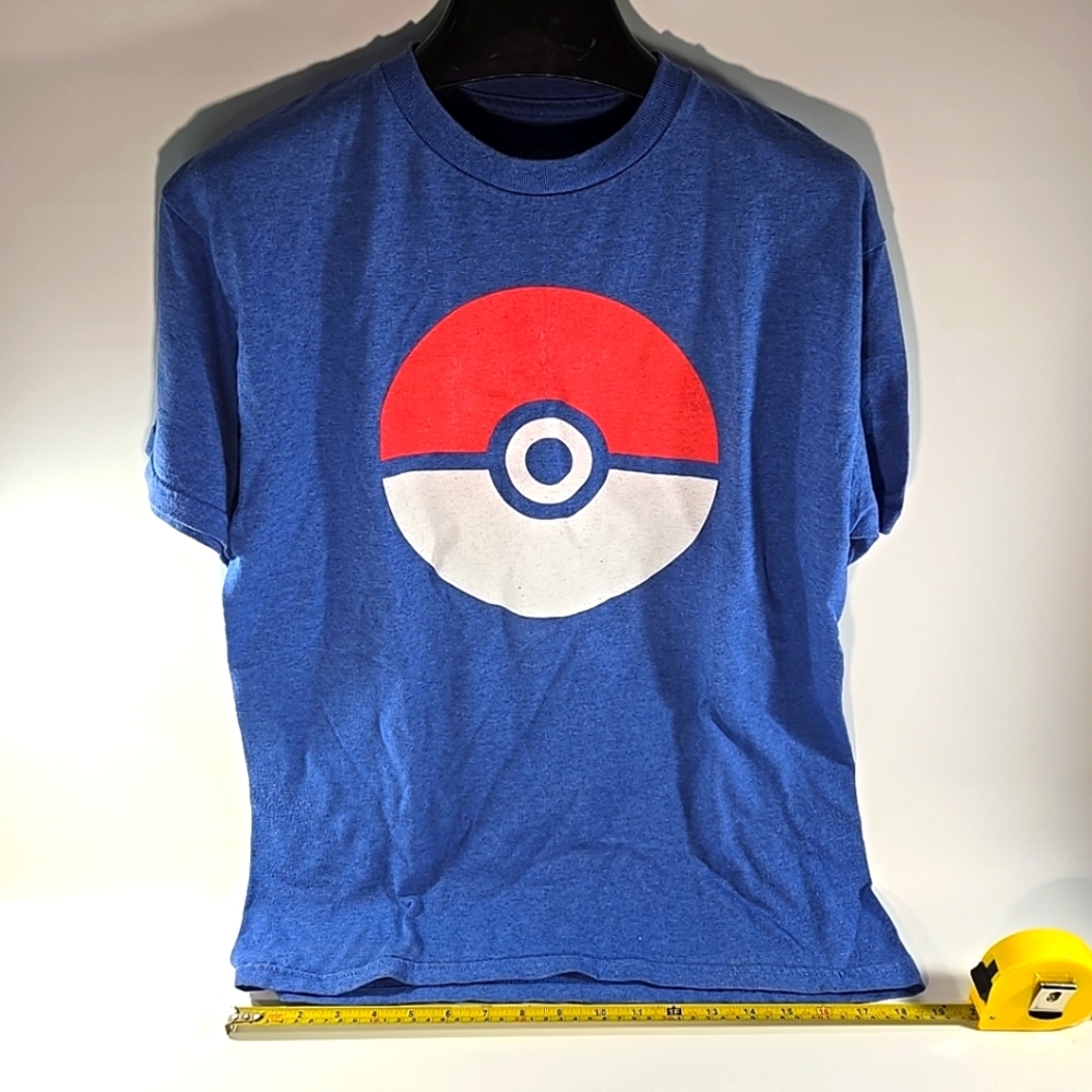 Official Pokémon Pokeball Adult Blue T-Shirt Size Medium Men & Women